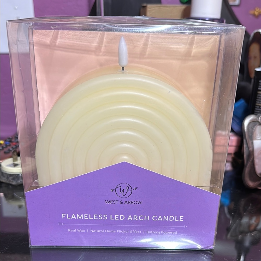 Cream Flameless LED Arch Candle